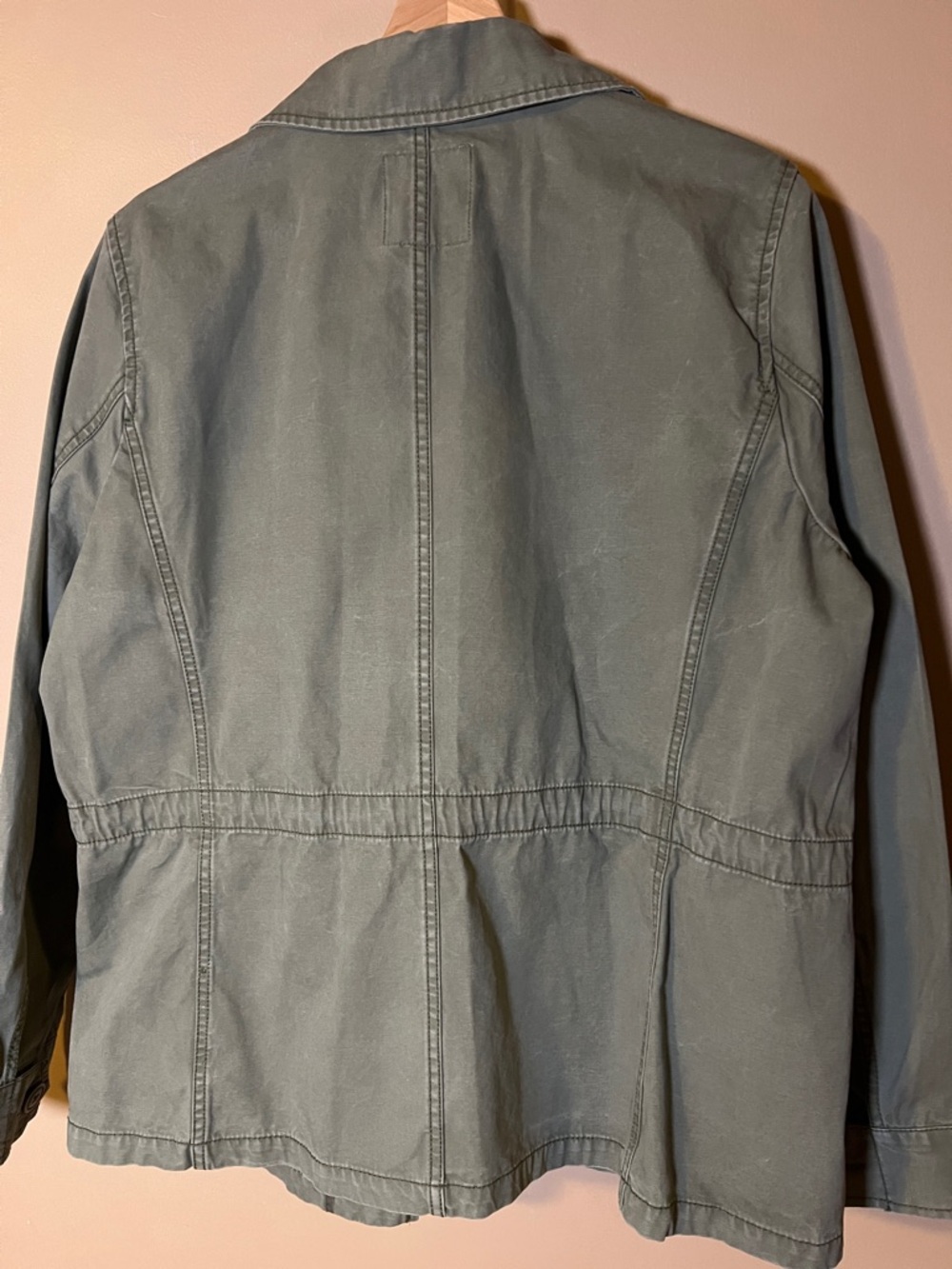 Madewell Distressed Olive Green Utility Field Jacket Blazer Womens size XL - Picture 9 of 16